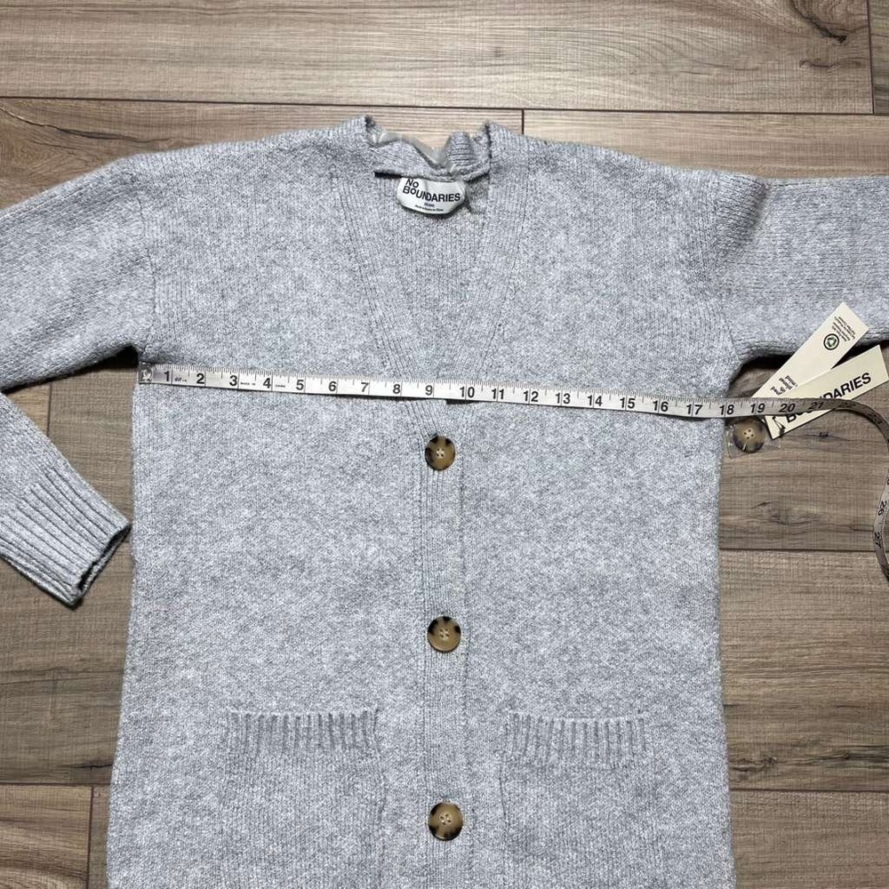 No‎ Boundaries Juniors Grandpa Cardigan Button Front Size XXS (00) Light Gray - Picture 2 of 11